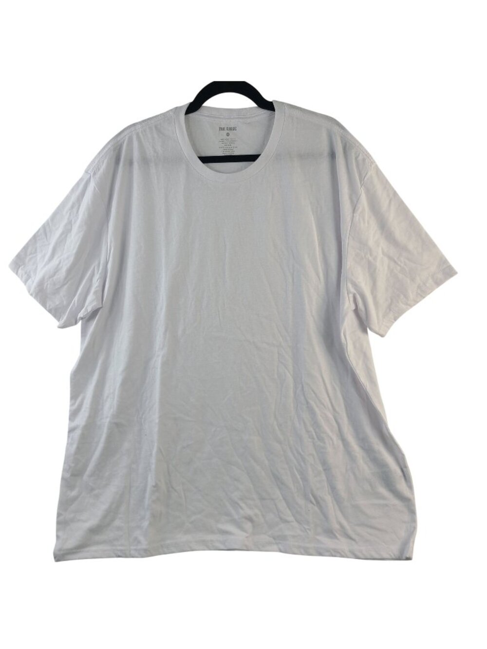 NEW True Classic White Crewneck T-Shirt Sz 3XL Cotton Blend Short Sleeve